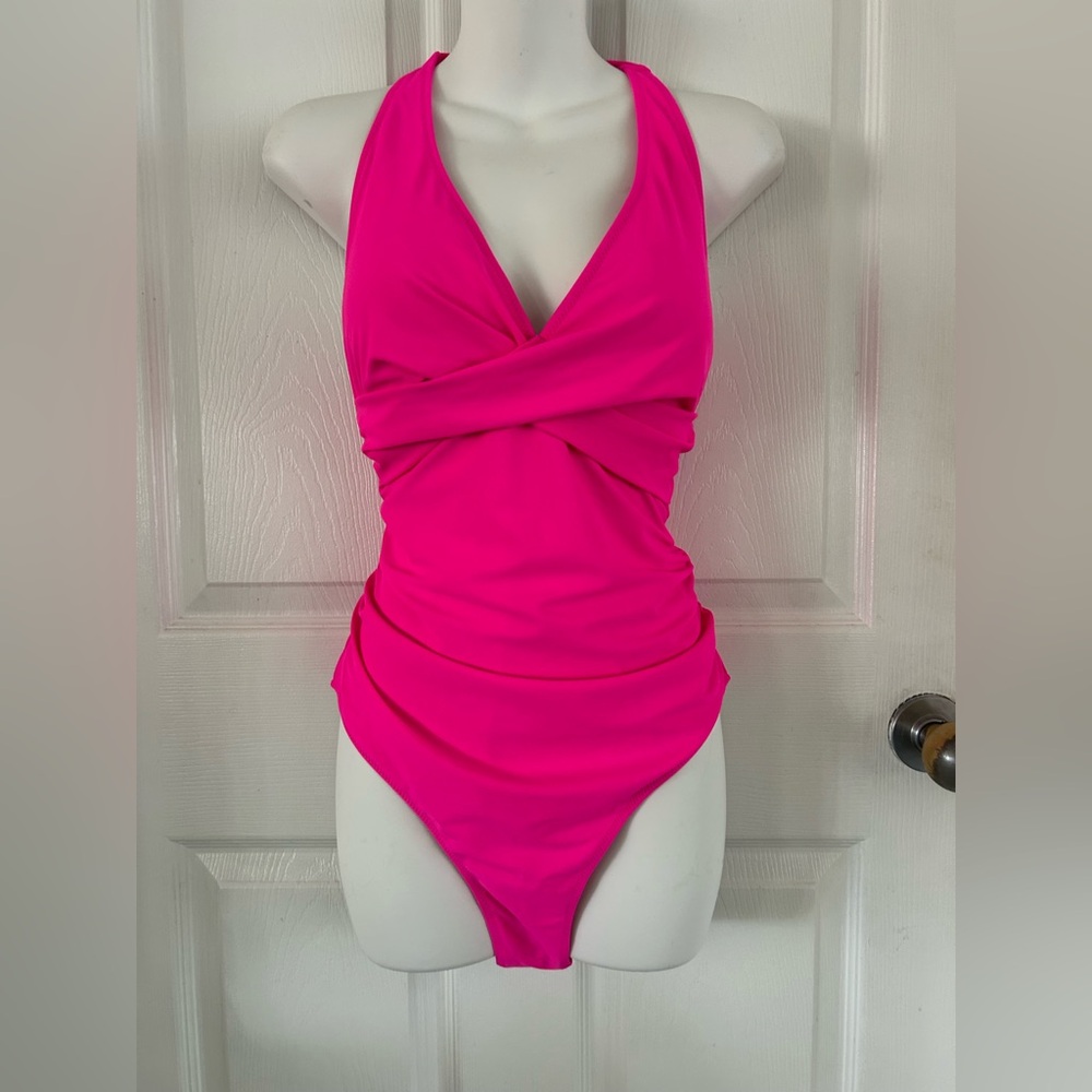 Vibrant Pink Kids One Piece Swimsuit